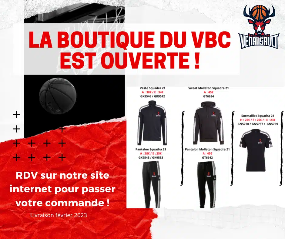 La Boutique du VBC est ouverte !